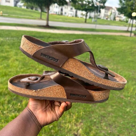 Birkenstock Gizeh Leather Thong Sandals Size 39 US M6 L8‎ Brown - Picture 8 of 14